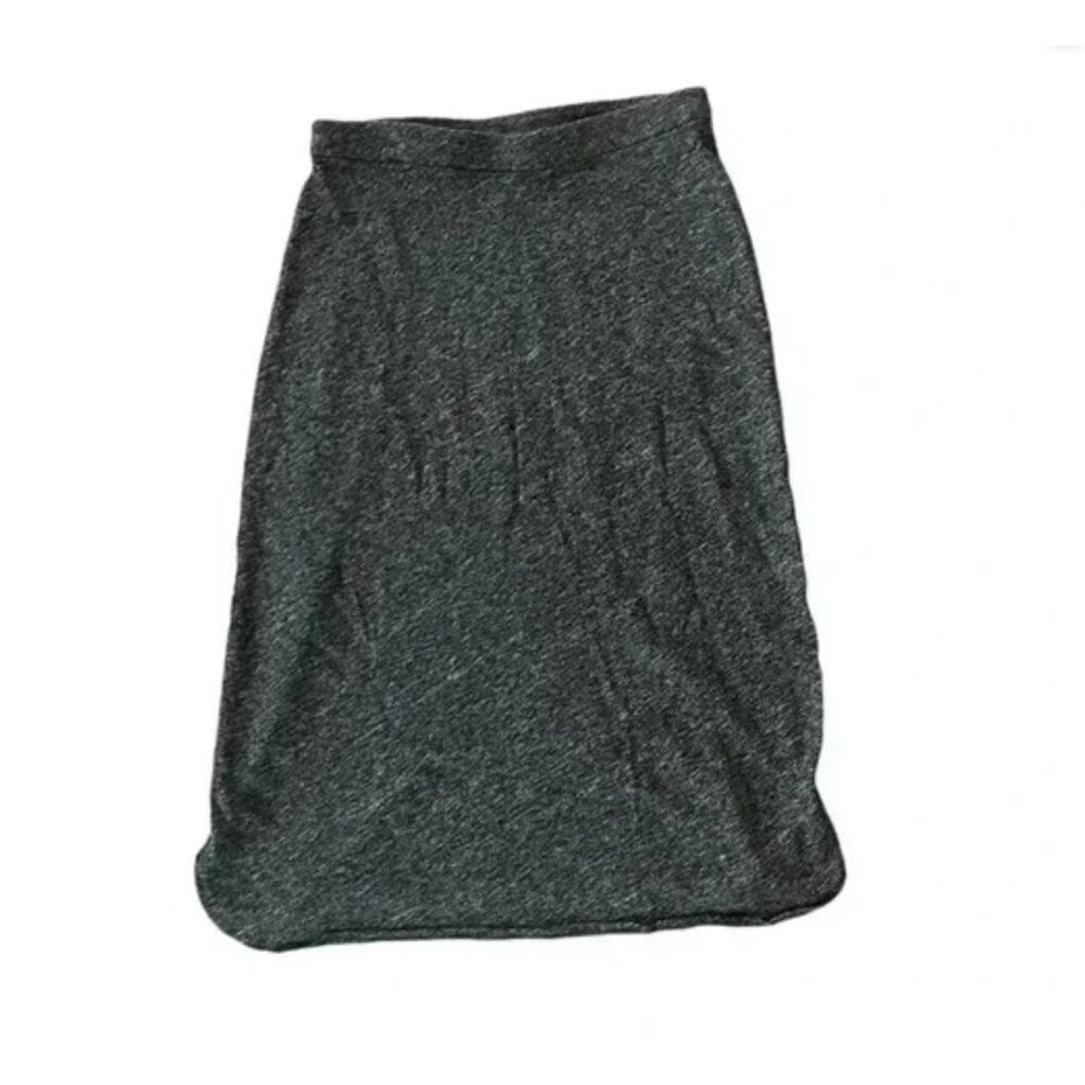 Eileen Fisher Gray Organic Cotton & Wool Blend Midi Skirt Womens Size M